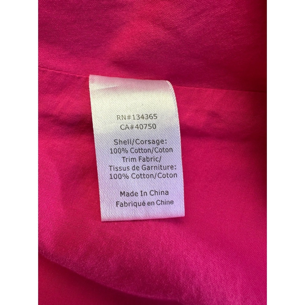 Sigrid Olsen Cotton Shift Dress 1X Sleeveless Pink Orange Zip Minimalist Coastal - Picture 8 of 13